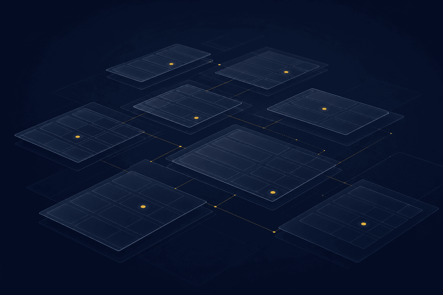 Abstract visualisation of a certificate inventory with governance accents