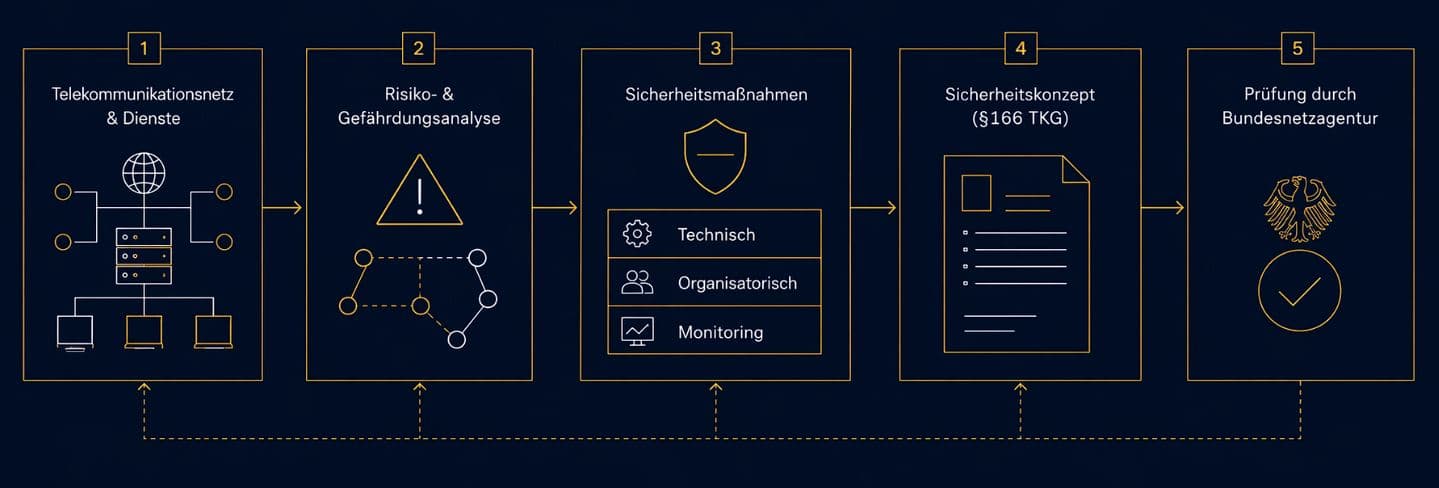 TKG §166 Prozess: Von der Risikoanalyse zum genehmigten Sicherheitskonzept